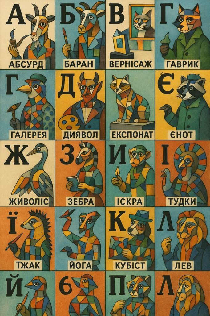 Абетка алфавіт створений штучним інтелектом