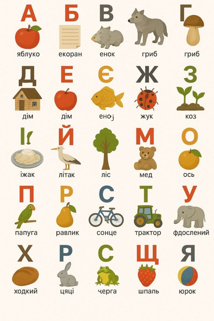 Абетка алфавіт створений штучним інтелектом